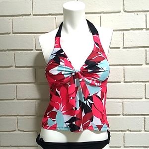 Tropical Tie Tankini Top. Size Medium
